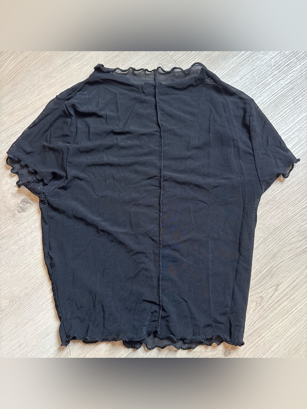 Princess Polly Black Short Sleeve Mesh-Inset Tee